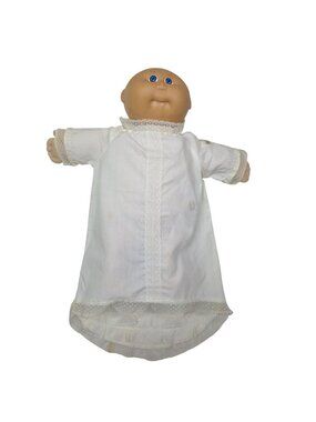 Vintage Cabbage Patch Kids Doll Lace Gown & Blue Eyes 1985 Xavier Roberts Signed